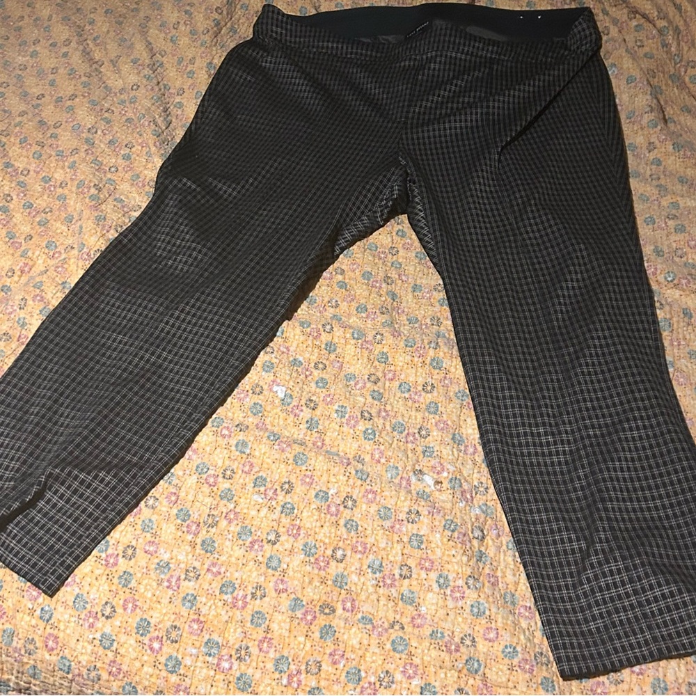 Lane Bryant Black Checkered Straight Leg Pants